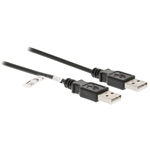 Cavo prolunga USB 2.0 AA maschio femmina 2MT Conduttore in CCA 7x0,12mm² (x4)- Schermatura in CCS 32x0,10mm²- Schermatura con foglio in alluminio- - Colore nero