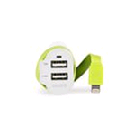 Sweex Caricabatteria per Auto 3-Outputs 6 A 2 x USB / Apple Lightning Bianco/Verde