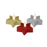 TEALIGHT LED STELLA A BATTERIA ROSSO/SILVER/ORO