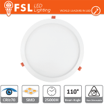 PANNELLO LED TONDO INCASSO Downlight LED IP20 18W 6500K 1450LM 110Â° FORO:215mm