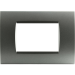 Placca 4 posti 4P Grigio Scuro Tecnopolimero Compatibile con serie Living International - Light