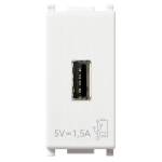 Presa USB VIMAR PLANA 5Vcc 1,5A 1 Uscita Tipo A 1 Modulo Bianco