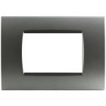 Placca 8003-8 3P Grigio Scuro/Lgt Tecnopolimero Compatibile con serie Living International/Light.