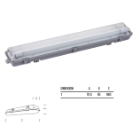 Plafoniera stagna 60 cm IP65 per 2 tubi led (non inclusi) REGLETTE LED IP65 60CM 2X18W SENZA TUBI