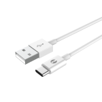 Cavo da USB Type-C a USB 2.0 per la ricarica di Smartphone e altre periferiche, con l'ultima generazione di connettori USB. Colore bianco, lunghezza 1 metro