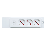 MULTIPRESA CON 3 PRESE BIPASSO/SCHUKO 10/16A, SENZA CAVO, CON INTERRUTTORE, BIANCO, SERIE EMILIA SPECIALIST - ROSI RS8312B