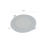 FATETTO INCASSO ROTONDO LED PANEL 9W DIAMETRO EST. 146MM 4000K 760LM