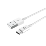 Cavo da USB Type-C a USB 2.0 per la ricarica di Smartphone e altre periferiche, con l'ultima generazione di connettori USB. Colore bianco, lunghezza 2 metri